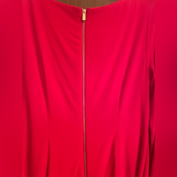 Vince Camuto Red Casual Formal Full Zipper Back  Long Sleeve Dress Sz-12 - Picture 6 of 7